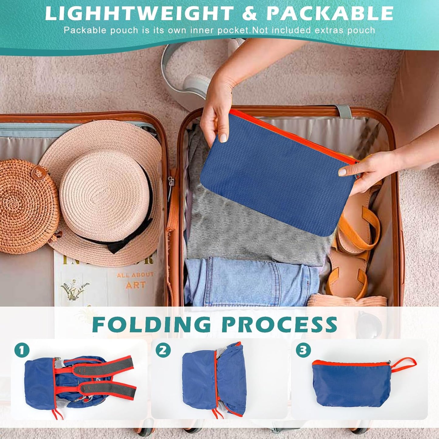 20L Small Hiking Backpack, Lightweight Foldable Daypack Water-resistant Travel Camping Packable Backpack