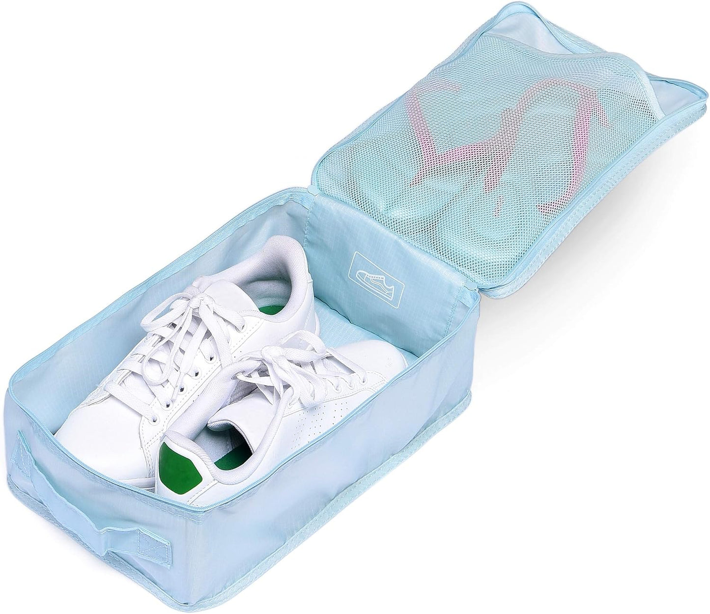 Travel Shoe Bags, Foldable Waterproof Shoe Pouches Organizer-Double Layer (8 Blue Shoe Bags)
