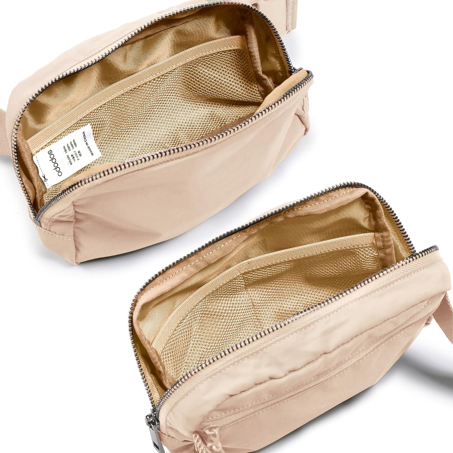ODODOS Unisex Mini Belt Bag with Adjustable Strap Small Fanny Pack for Workout Running Traveling Hiking, Irish Cream