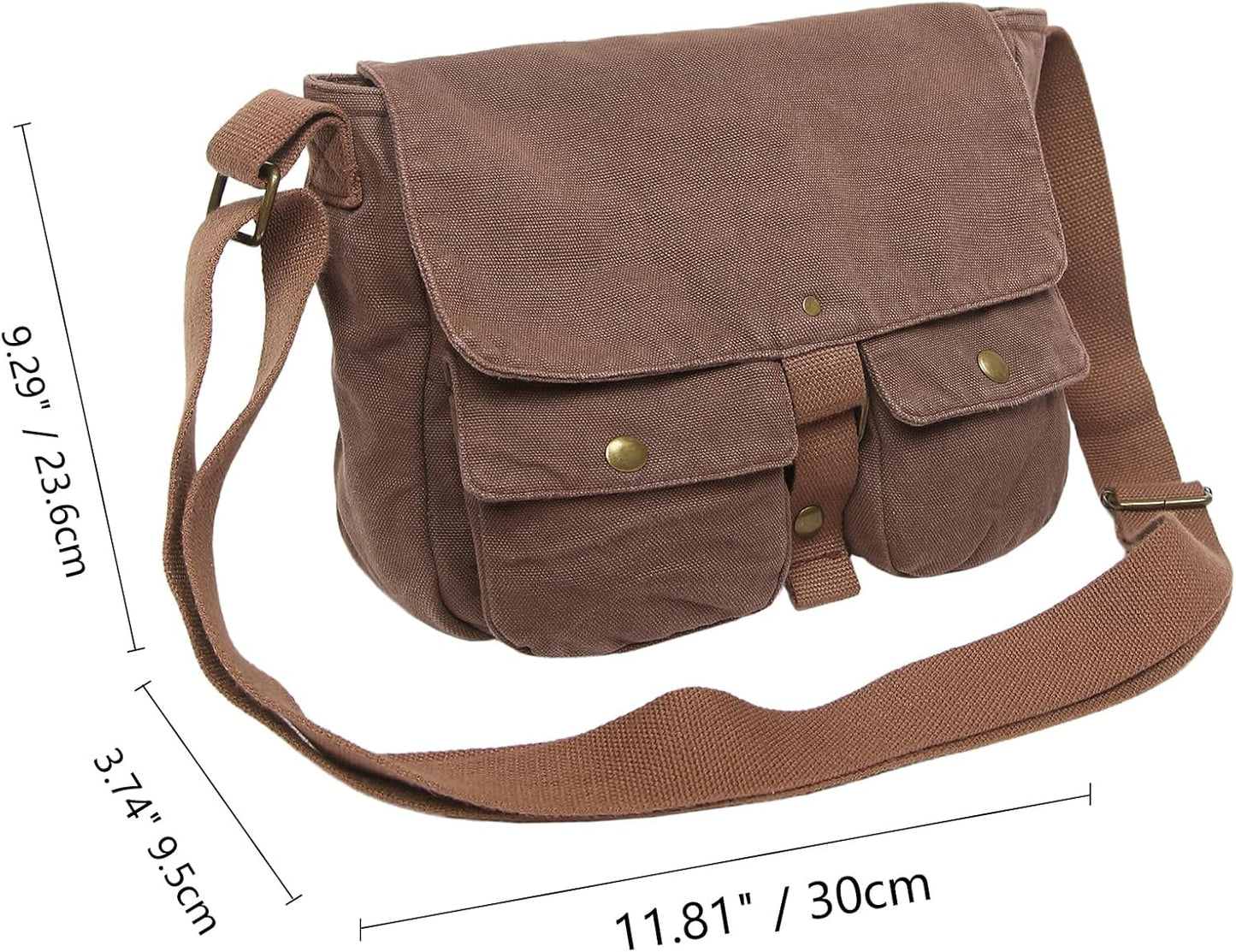 School Vintage Canvas Messenger Bag for Men Crossbody Shoulder Bag Satchel