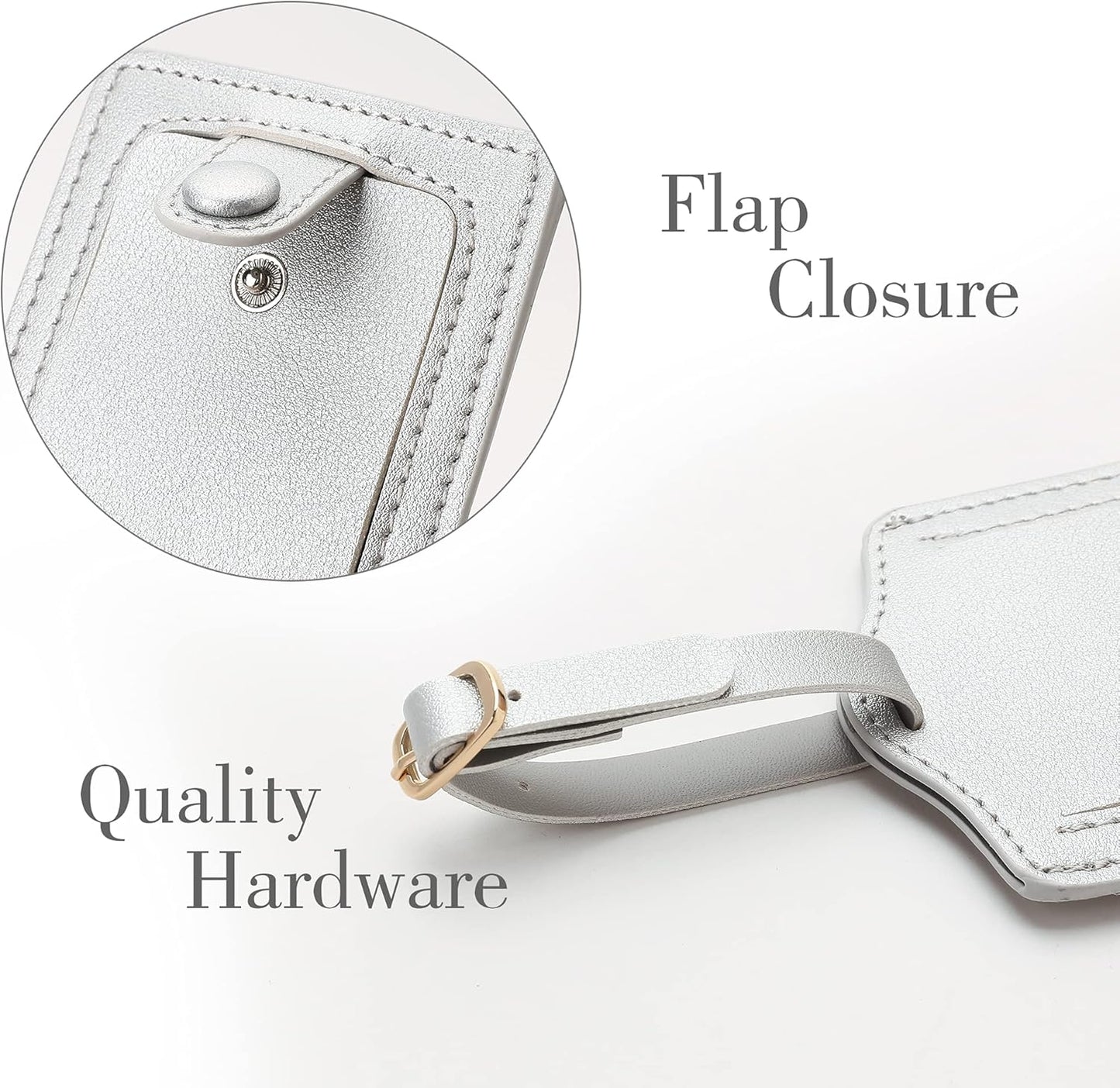 Jagucho Leather Luggage Tags for Men Women-Luggage Tags for Suitcases-Baggage Bag Tag Suitcase Labels ID Tags with Full Back Privacy Cover for Carnival Cruise Ships, Travel Tags