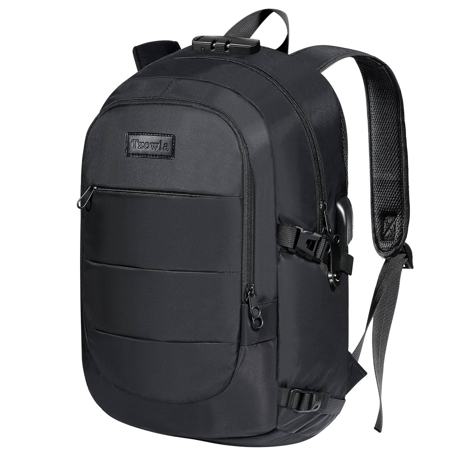 Tzowla 35 Liter Anti Theft Backpack with Giant Tumbler Holder Pocket and Lock,15.6 Inch Laptop
