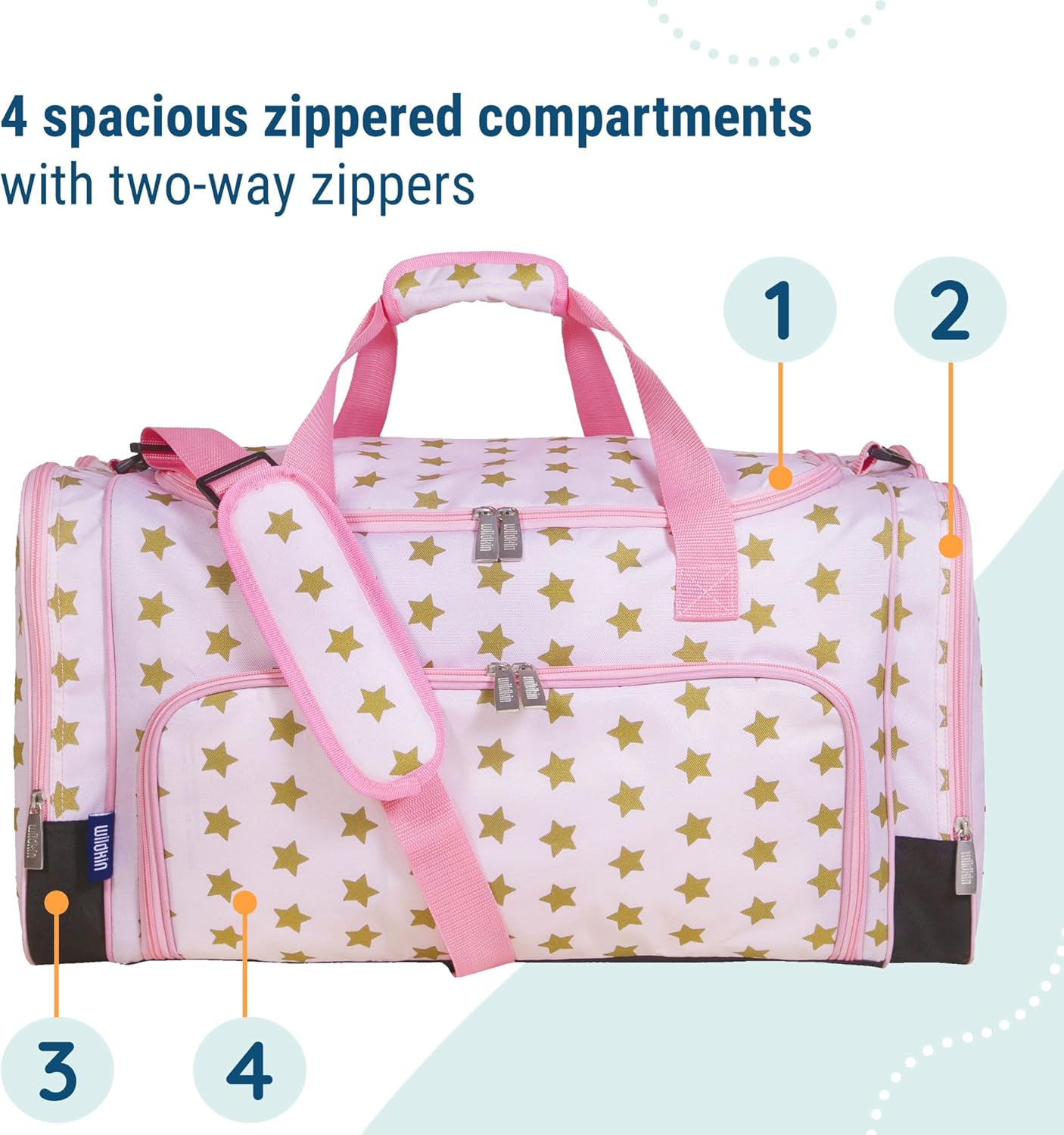 Wildkin Kids Weekender Duffel Bag – Carry-On Size for School, Travel, & Sleepovers