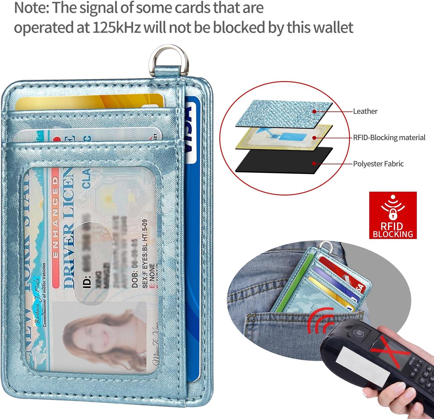 EcoVision Slim Minimalist Front Pocket Wallet, RFID Blocking Credit Card Holder Wallet with Detachable D-Shackle for Men Women