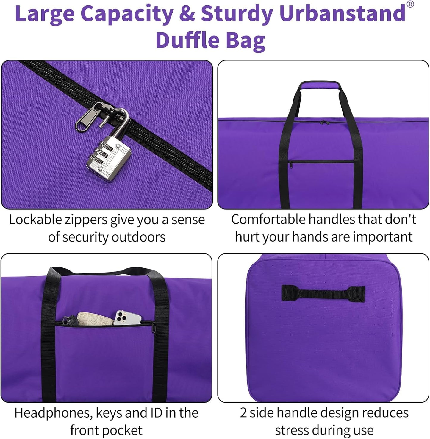 Urbanstand 52 Inch Large Duffle Bag for Travel Camping Sport Equipment Storage Bag with 2-way