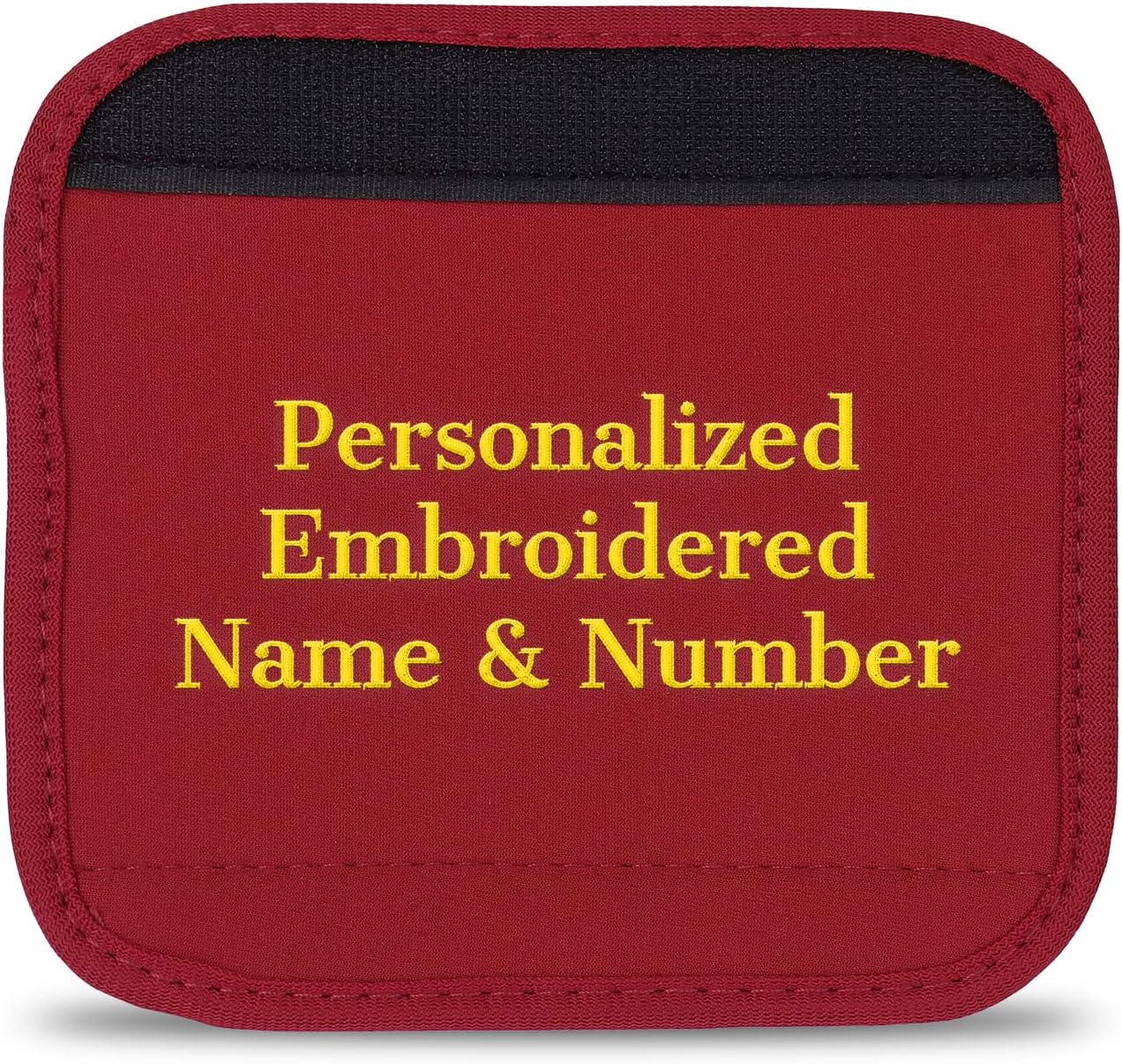 Luggage Handle Wraps Personalized Custom Embroidered Name for Suitcase Travel Luggage Identifiers/Tags/Marker/Grips (Red)