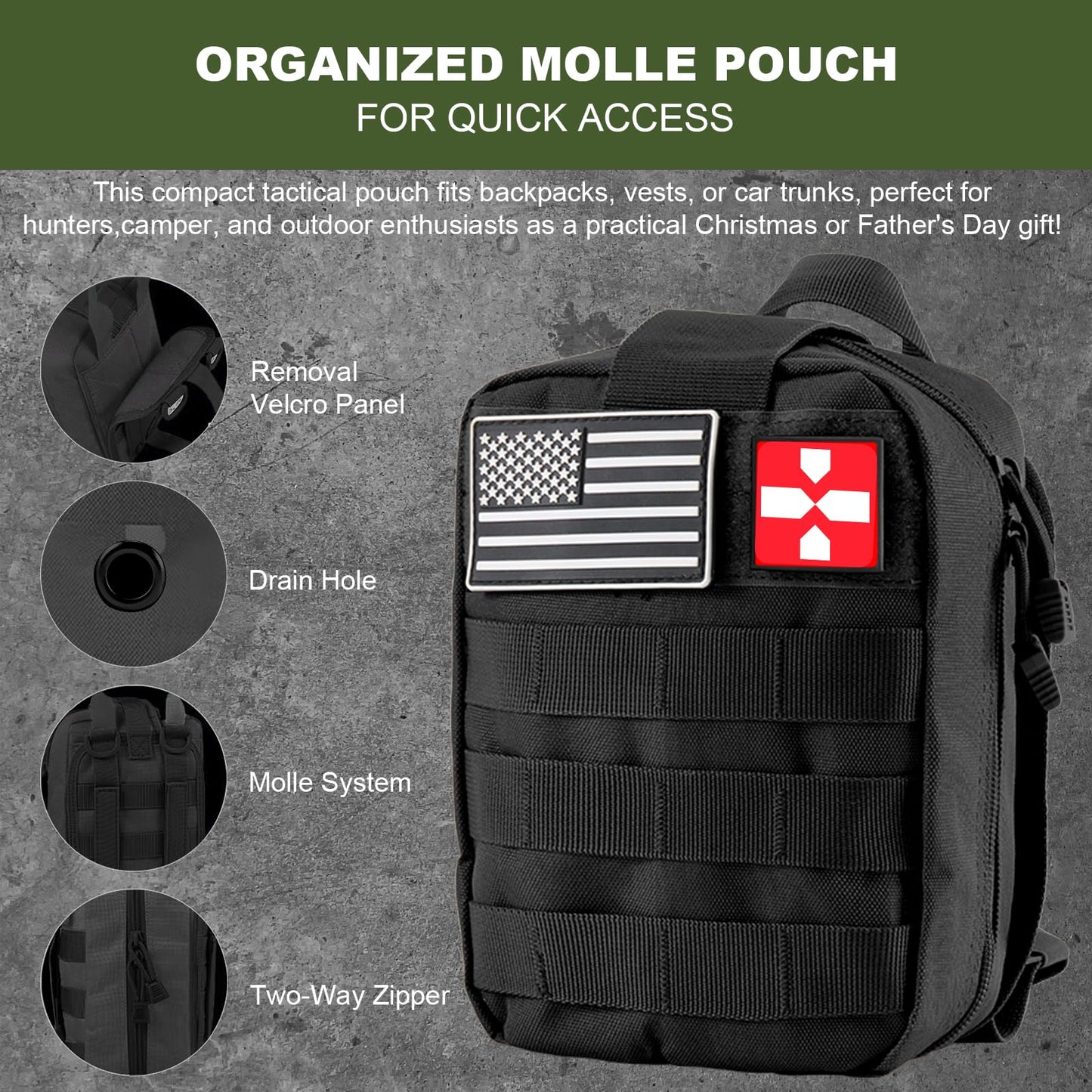 Gifts for Men Fathers Day, Survival Kit, 150 PCS Survival Gear and Supplies Equipment with Trauma