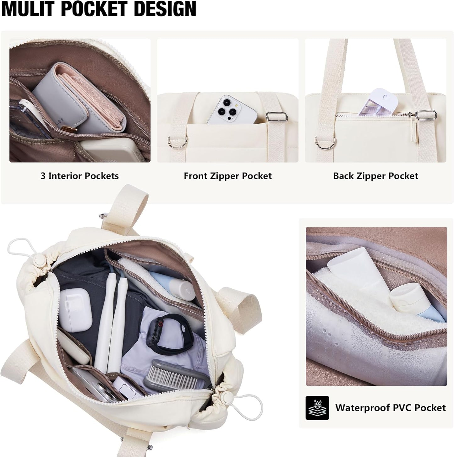 ROULENS Small Gym Bag for Women 2 Set Mini Gym Duffle Bag with Wet Compartment and Coin Wallet, Gym Tote Bag for Workout/Sport/Travel