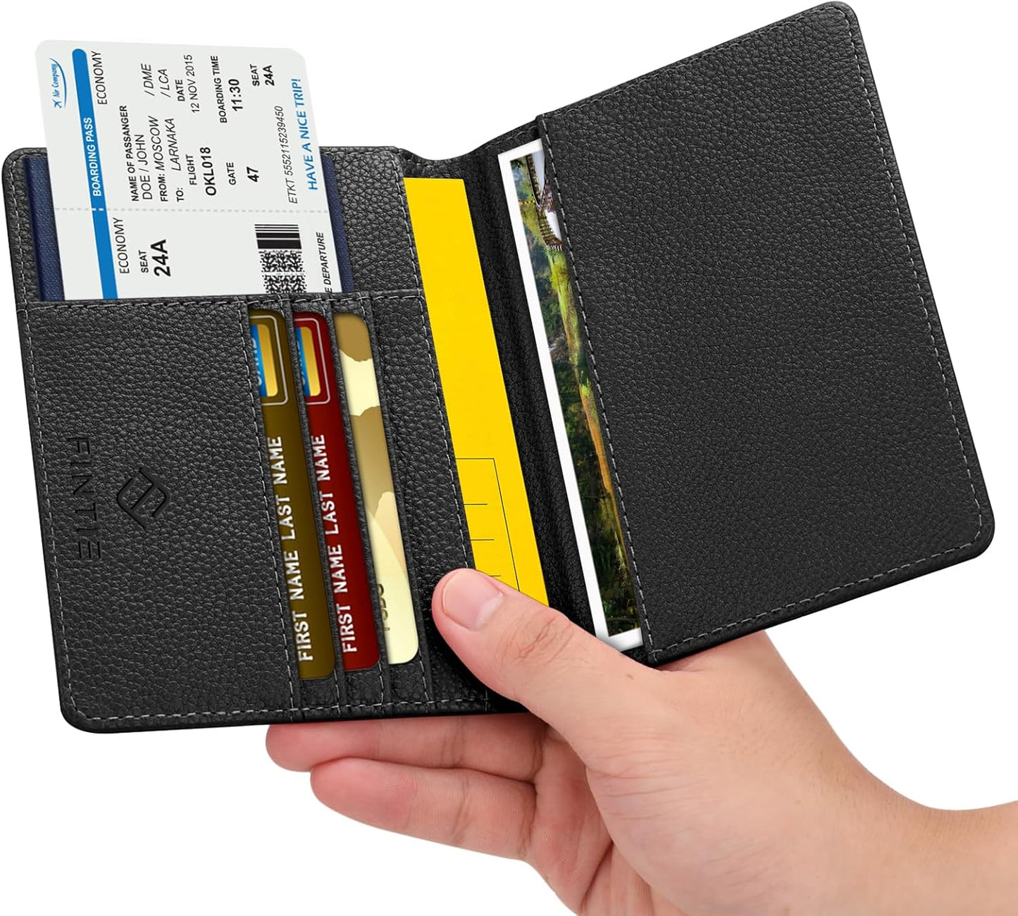 FINTIE Passport Holder, Slim Travel Wallet RFID Blocking Card Case Cover Passport Cover Protector Essentials with Credit Card Slots for Women/Men