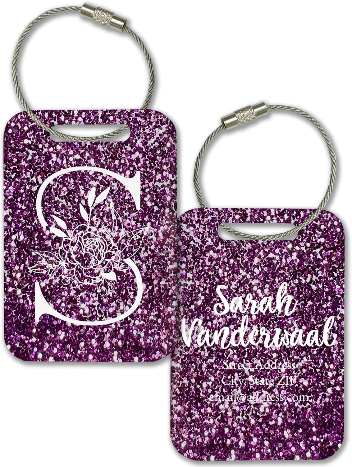Personalized Monogram Name Tag for Luggage (3 or 6 Count Pack) | Custom Tag for Suitcase | Acrylic