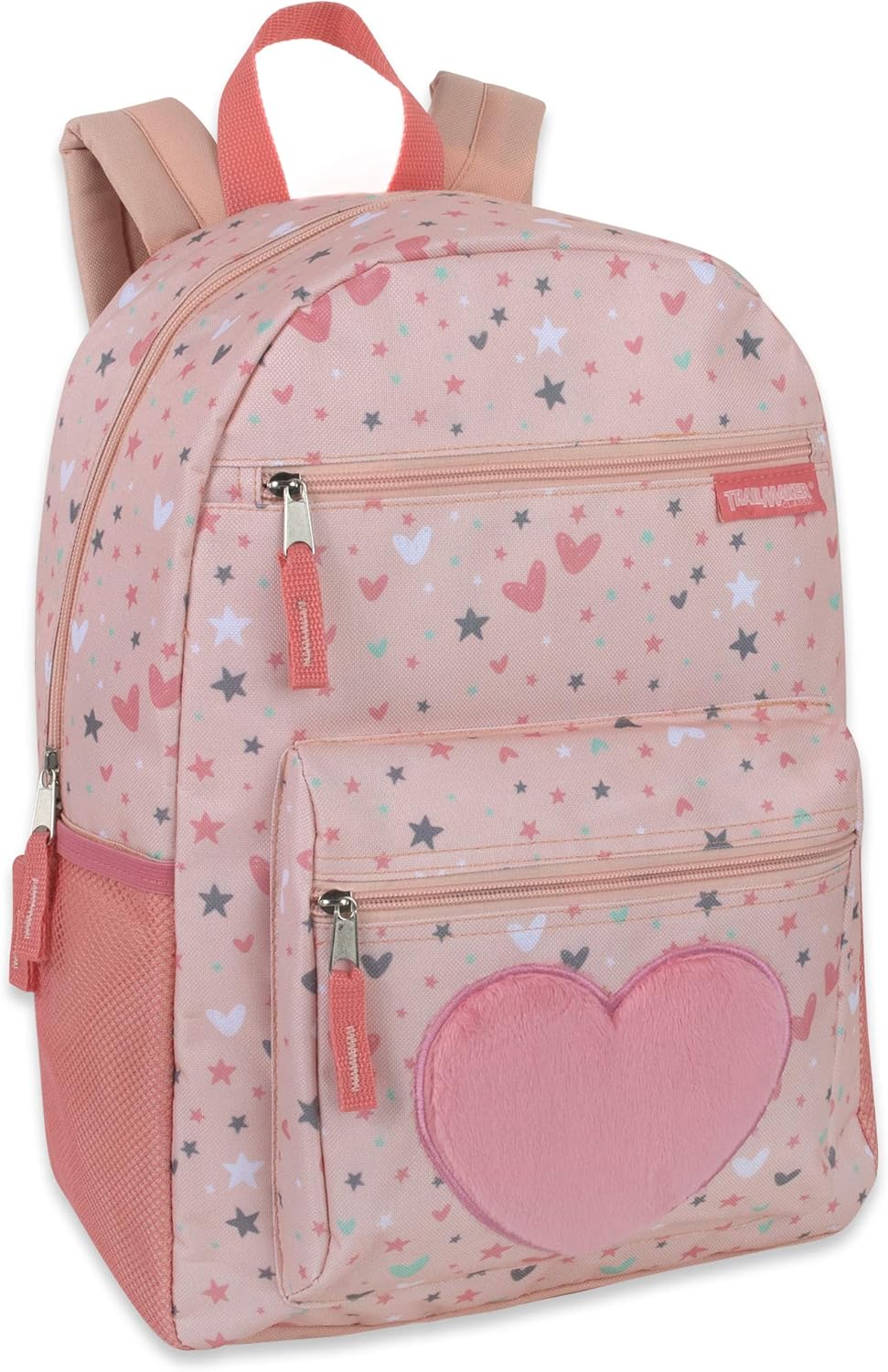 Trail maker 17” Kids Character School Backpacks Plush for Girls with Side Pockets, Padded Straps