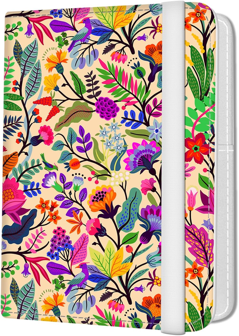 Passport Holder for Travel Essentials, Leather RFID Blocking Passport Wallet Cover Case, Cute Passport Book Holders for Women and Men Colorful Boho Paisley