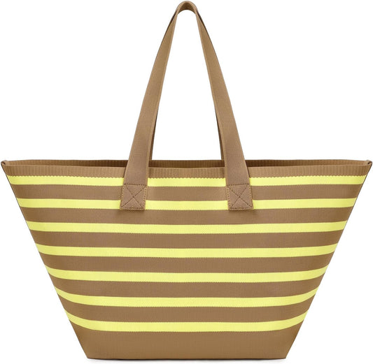 abshoo Large Beach Bag For Women Stripe Beach Tote Bag Ladies Large Gym Tote Carry On Weekender Travel Bag