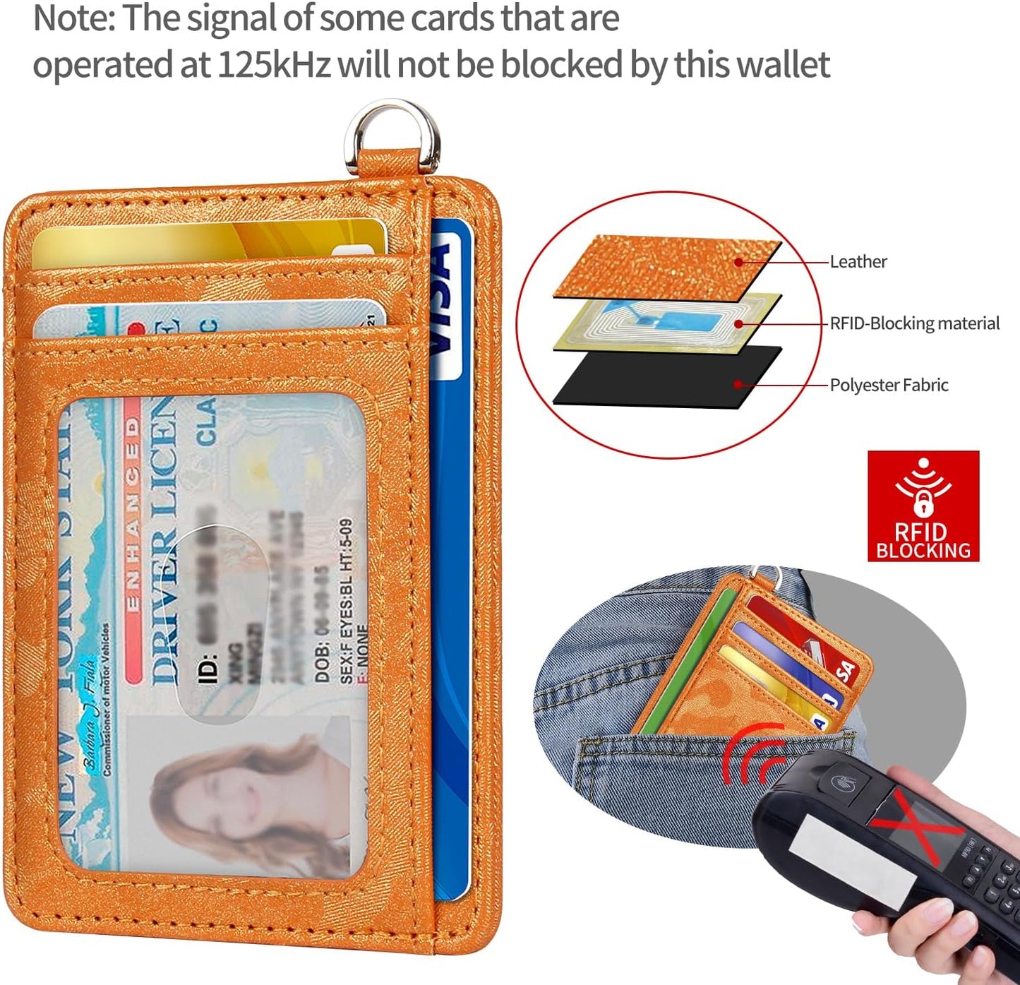 EcoVision Slim Minimalist Front Pocket Wallet, RFID Blocking Credit Card Holder Wallet with Detachable D-Shackle for Men Women