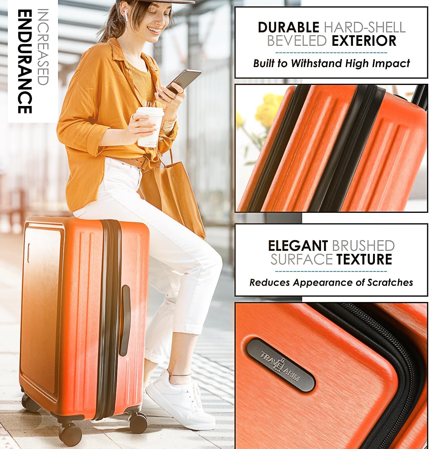 Hard Shell Luggage Sets with Spinner Wheels 4 Piece, Expandable Large Suitcases with TSA Lock