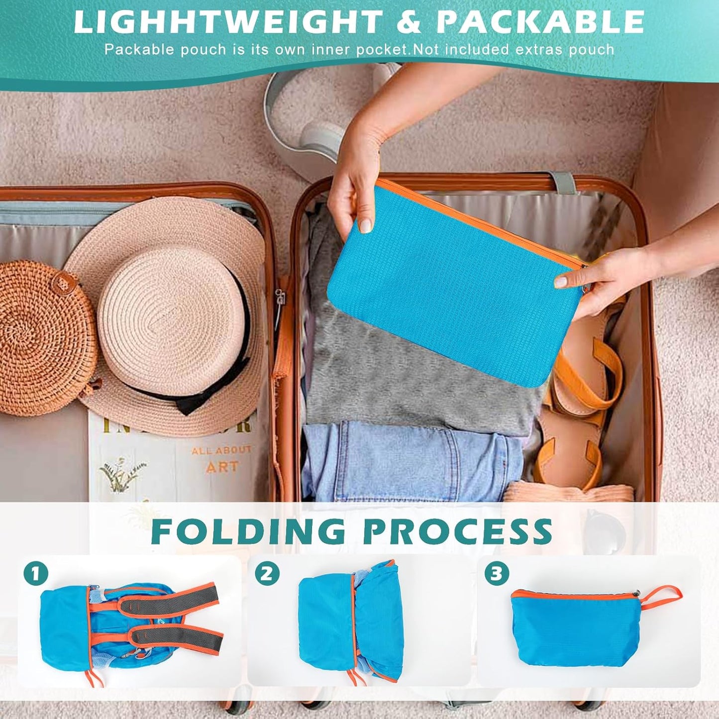 20L Small Hiking Backpack, Lightweight Foldable Daypack Water-resistant Travel Camping Packable Backpack