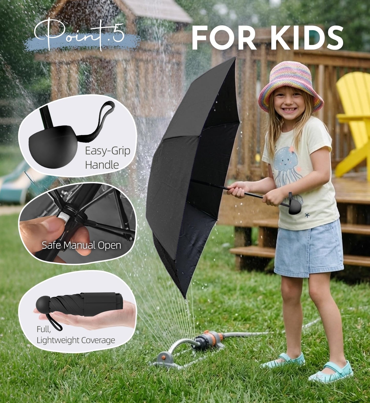 LILAC Mini Umbrella for Travel Compact - UPF 100+ UV Sun Umbrella for Purse Backpack,Super mini