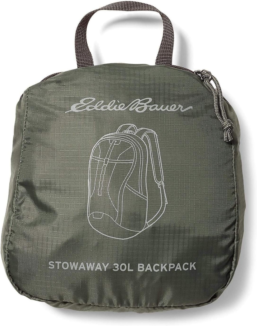 Eddie Bauer Stowaway Packable Backpack-Made from Ripstop Polyester, Onyx, 30L
