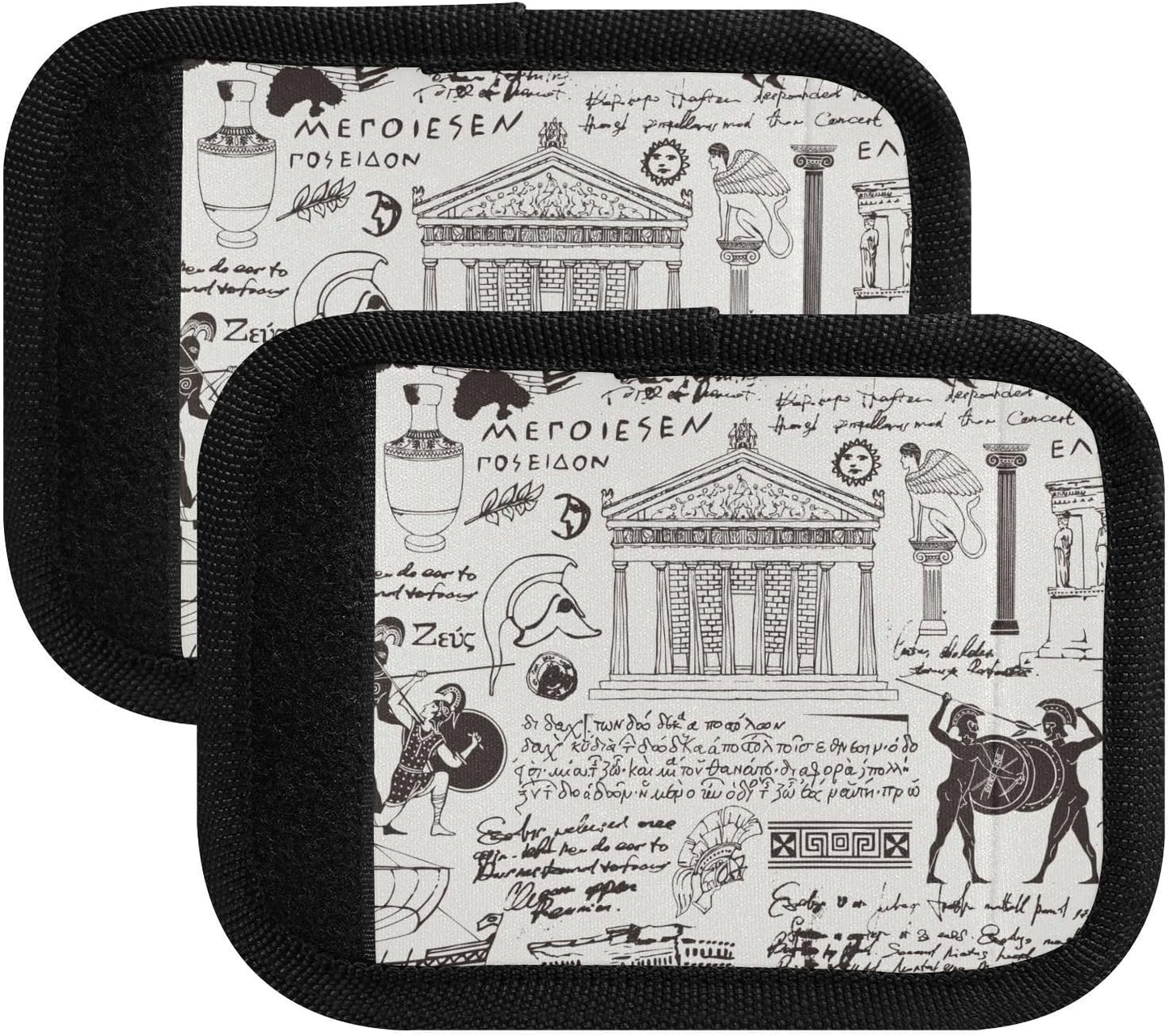 Ancient Greece 2 Pack Luggage Handle Wrap for Suitcase Luggage Identifier Travel Tags Handle Protection Sleeve Cover