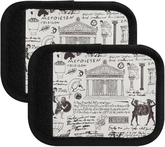 Ancient Greece 2 Pack Luggage Handle Wrap for Suitcase Luggage Identifier Travel Tags Handle Protection Sleeve Cover