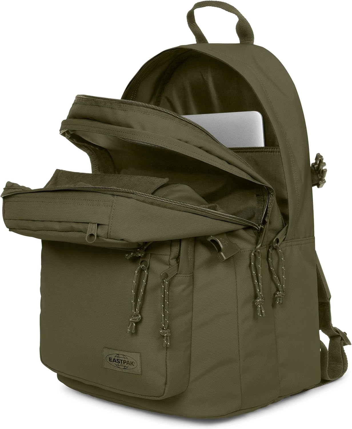 EASTPAK Double Pro – 32L Performance Backpack with 16" Laptop Sleeve, Dual Compartments, Security Pocket, Bottle Holder & Organizer, Dark Grass