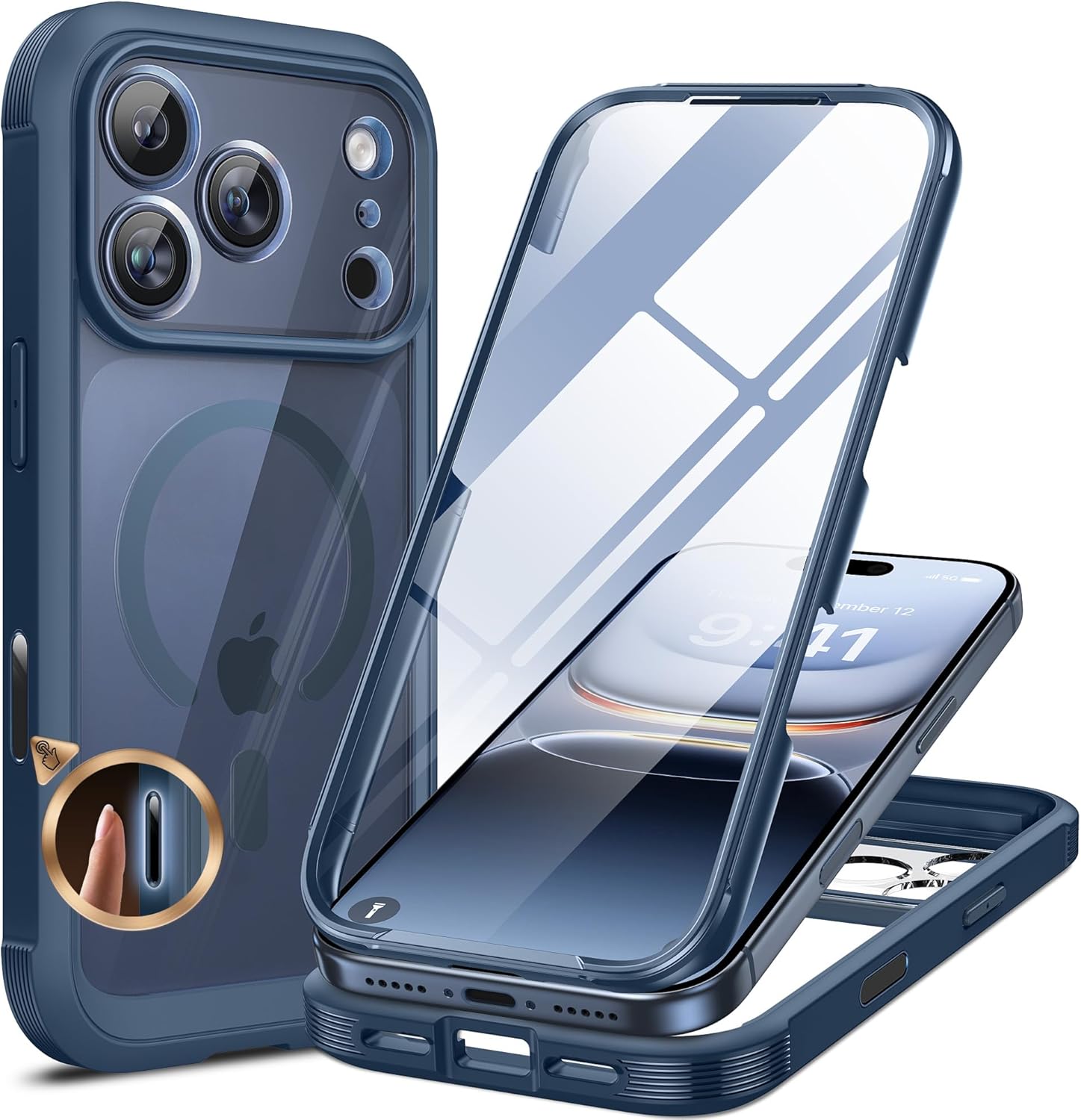 Miracase Magnetic for iPhone 17 Pro Case 6.3" [Compatible with MagSafe] Full-Body Phone Case with