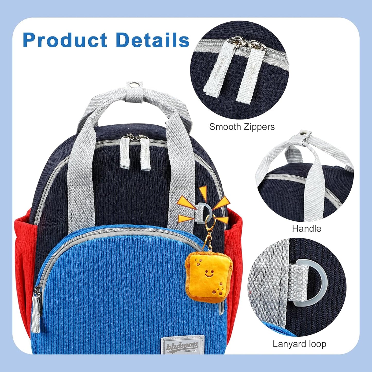 Bluboon Toddler Backpack for Girls Boys 2-4 Cute 12" Preschool Kindergarten Backpacks Kids Daycare Bags School Travel