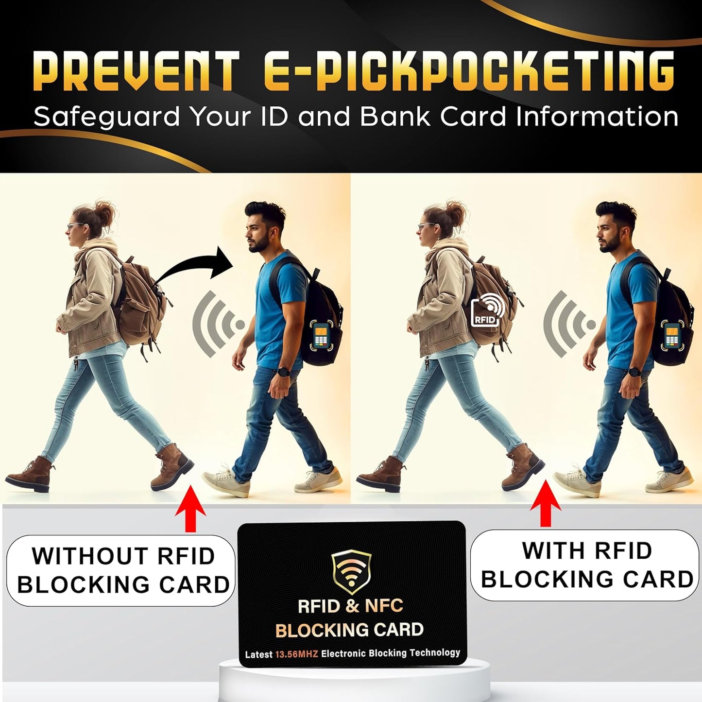 SaiTech IT 3 Pack RFID Blocking Card, One Card Protects Entire Wallet Purse, NFC Contactless Bank