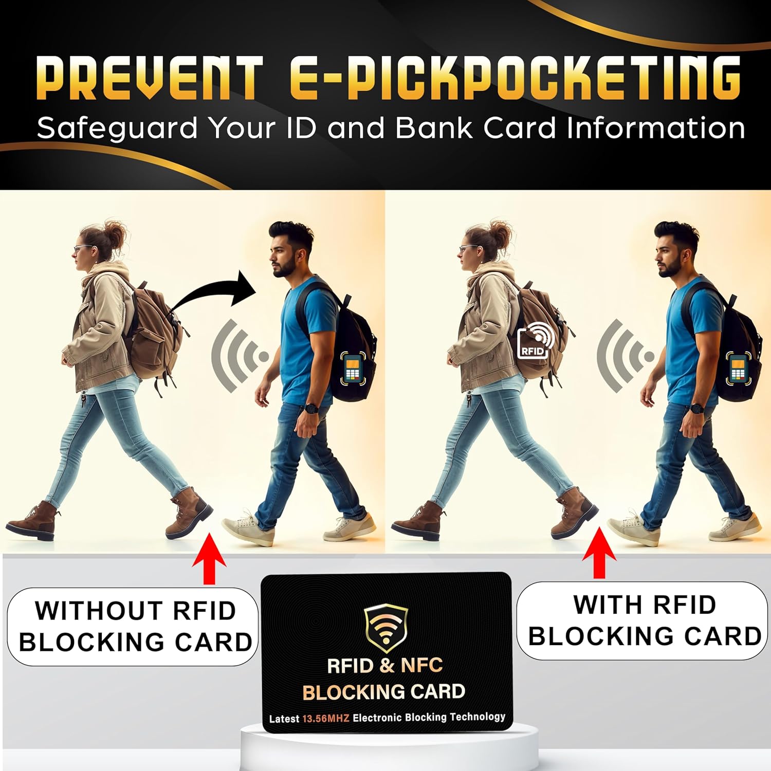 SaiTech IT 3 Pack RFID Blocking Card, One Card Protects Entire Wallet Purse, NFC Contactless Bank