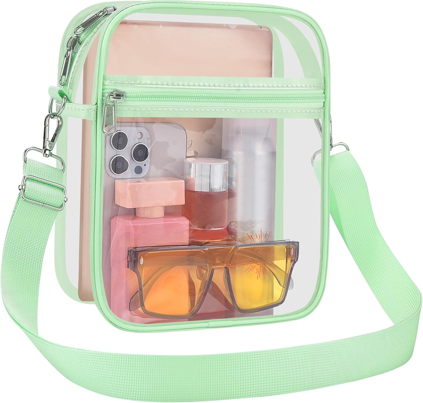 USPECLARE Clear Purse Stadium Transparent Messenger Bag Stadium Approved for Men and Women Clear CrossBody Bag
