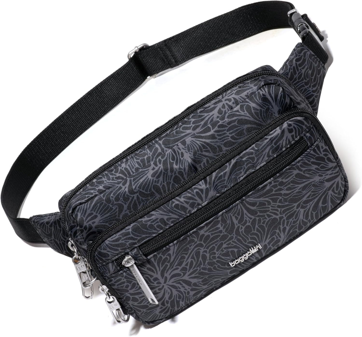 Baggallini Securtex Anti-Theft Belt Fanny Pack for Women RFID Wallet Locking Zipper-Travel Bag Crossbody Purse