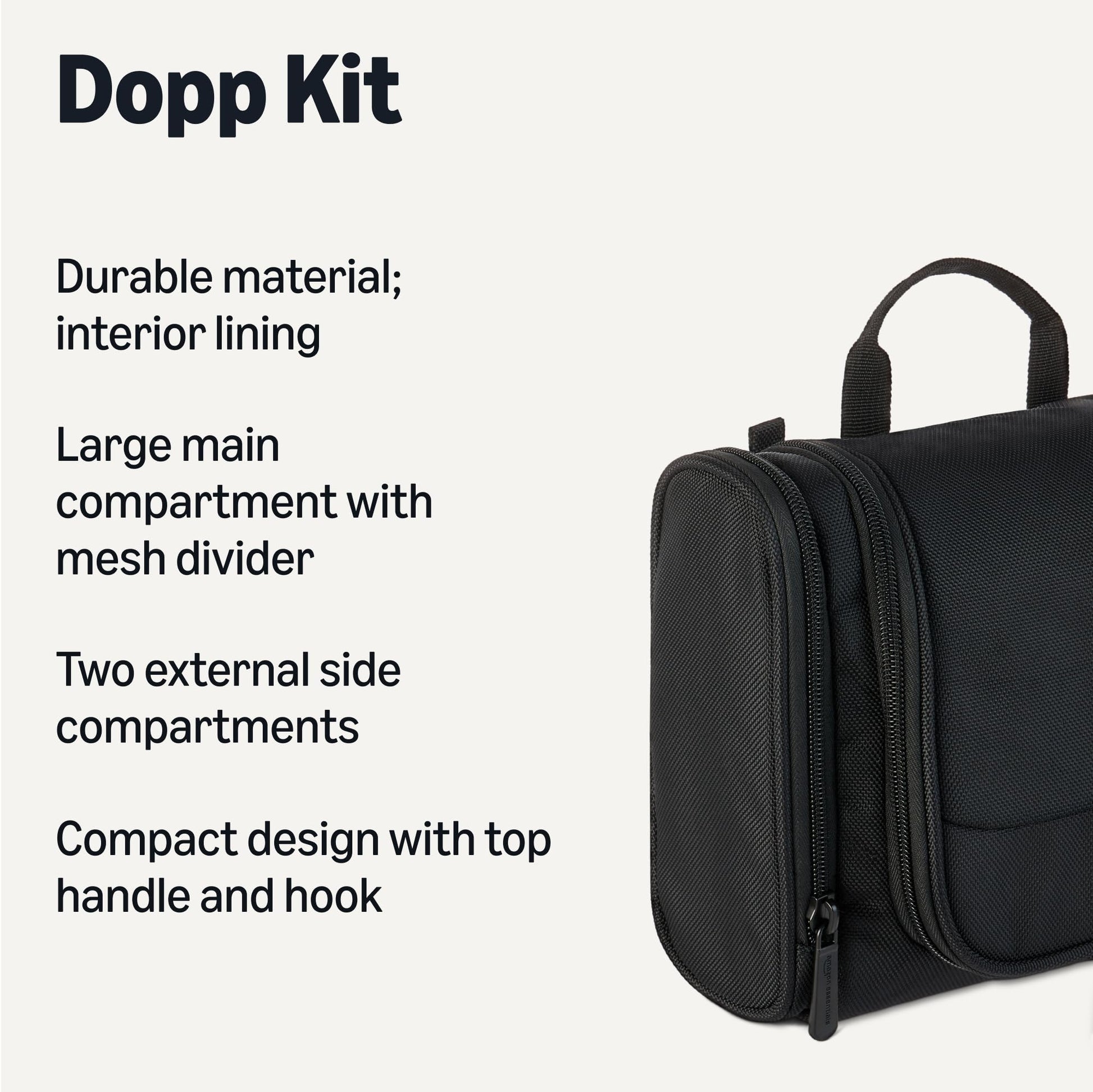 Amazon Essentials Spacious Toiletry Bag, Hanging Cosmetic Dopp Kit with Multiple Compartments