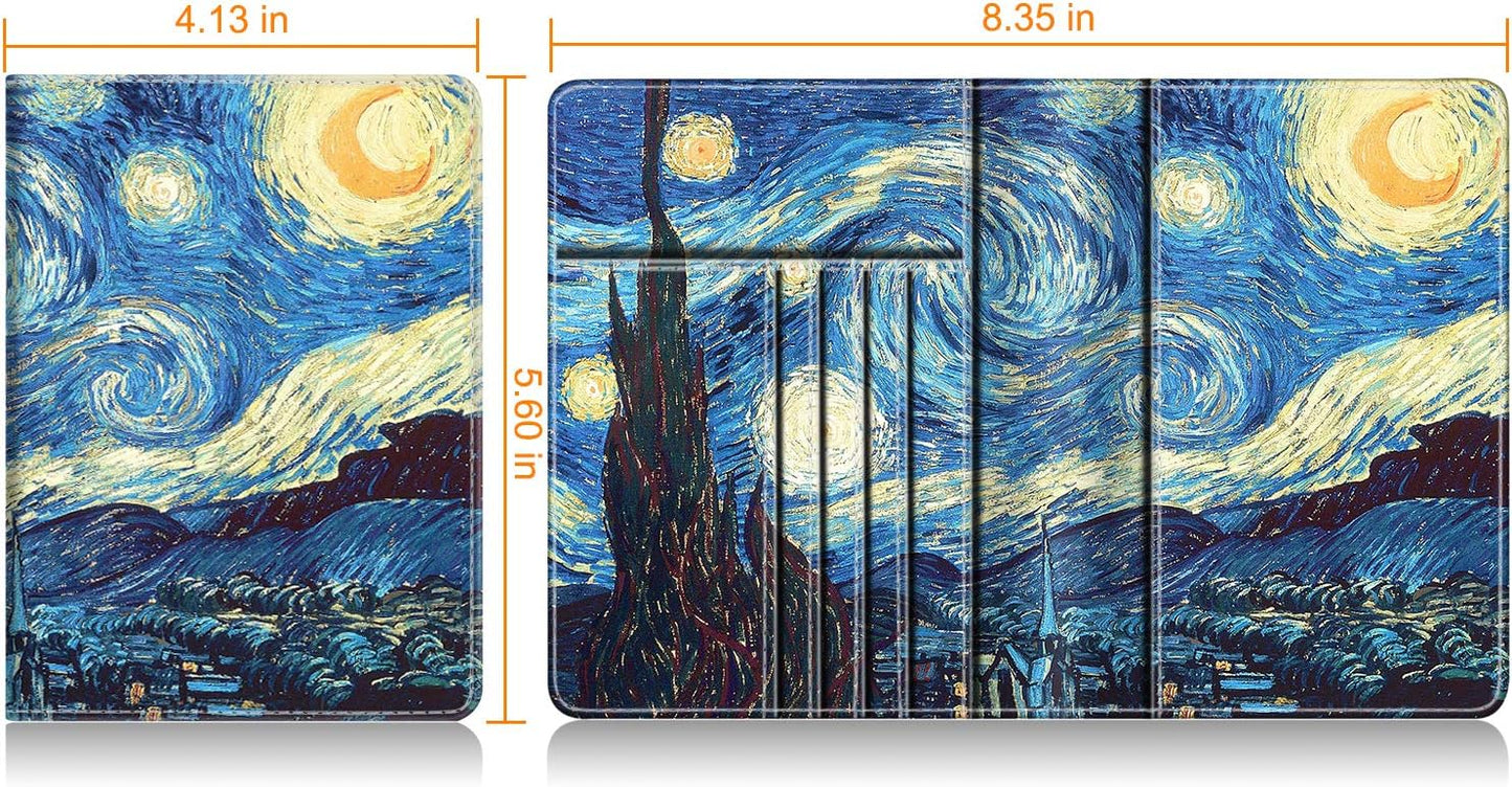 FINTIE Passport Holder, Slim Travel Wallet RFID Blocking Card Case Cover Passport Cover Protector Essentials with Credit Card Slots for Women/Men