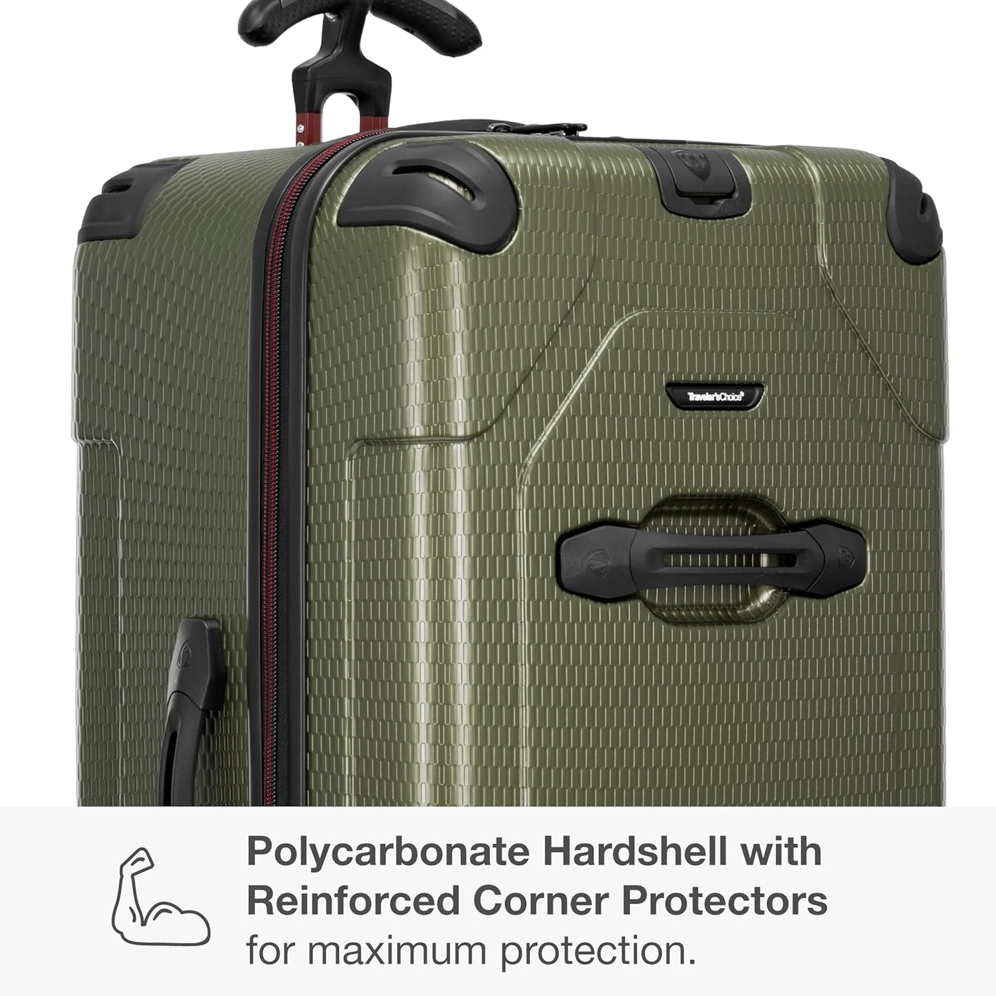 Traveler's Choice Maxporter II Hardside Spinner, TSA Lock, Dark Green, 30" Trunk Luggage