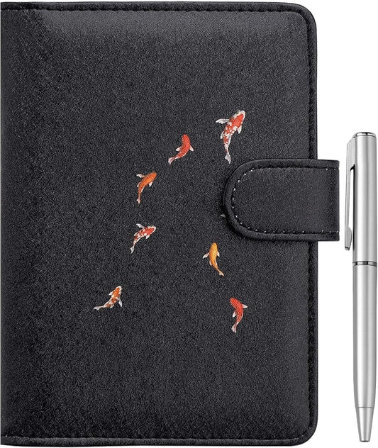 WALNEW Passport Holder for Travel, RFID Passport Cover Wallet for Women Men, PU Leather Passport Book Card Holder Case with Pen, Travelling Essentials for Flying