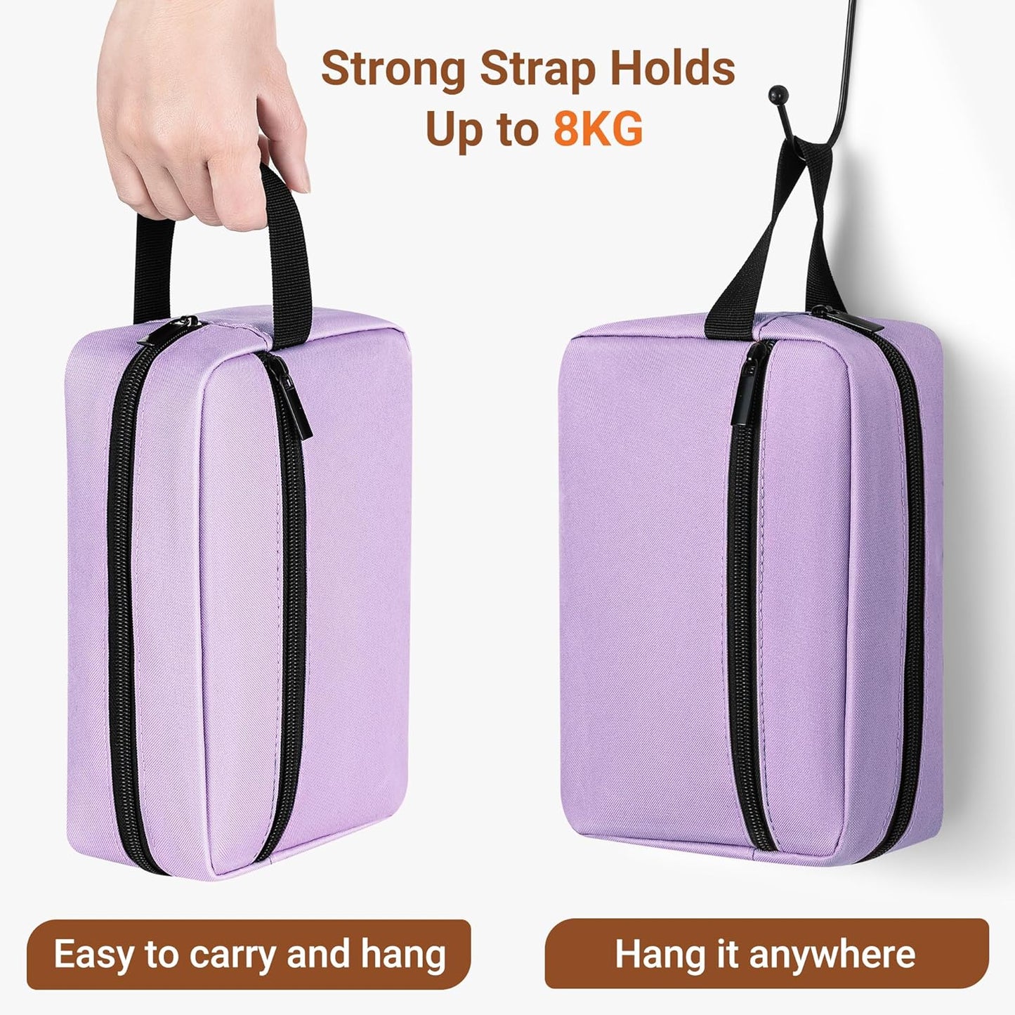 Elviros Travel Toiletry Bag for Women and Men,Lightweight Makeup Bag Hanging Dopp Kit with Shaving Compartment Cosmetic Organizer Small Tool Bag Travel Essentials,Lavender Purple