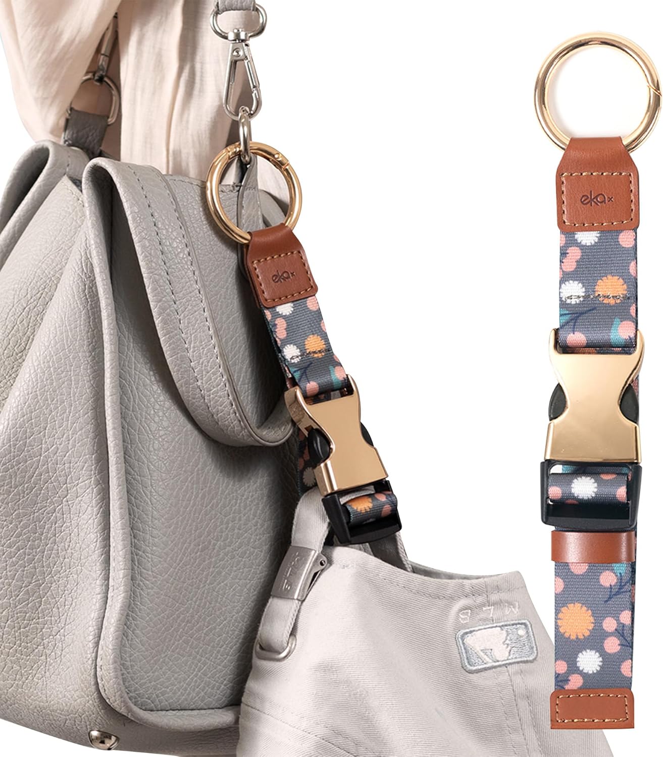 Add-a-Bag Luggage Strap, Adjustable Travel Carry Strap with Ring Hooks & Buckle, Heavy-Duty Bag Holder & Jacket Gripper, Luggage Straps/Luggage Belt, Travel Clip for Carry-On Suitcase & Backpack