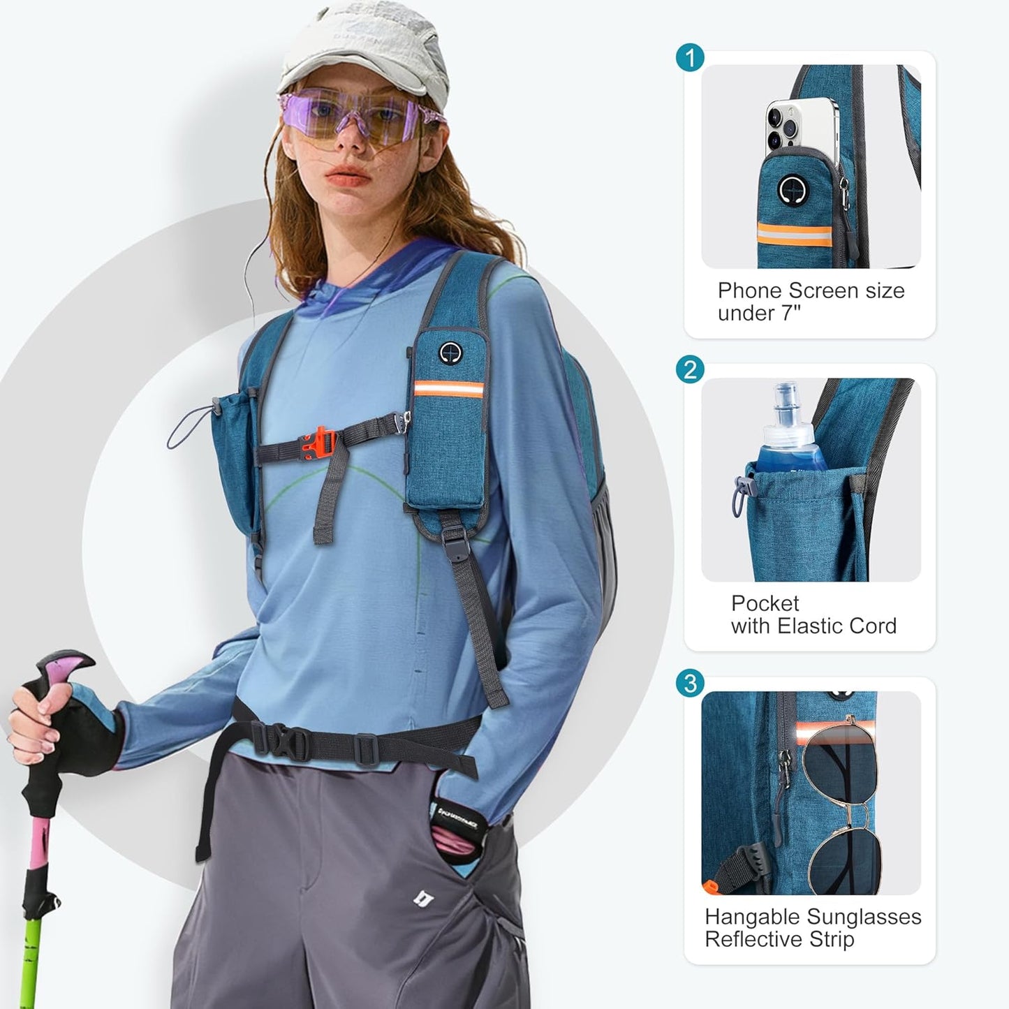 FIORETTO 20L Hiking Backpack for Women Men Mini Packable Backpack Lightweight Small Daypack for Camping Travel Outdoor, Turquoise