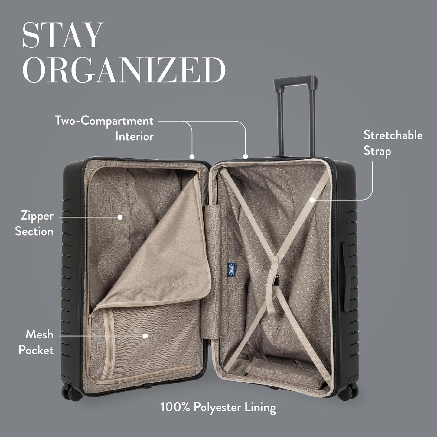 Bric's B|Y Ulisse Spinner Suitcase, Expandable Hard Shell Luggage with TSA Lock and Smooth 360° Wheels 30" – Black