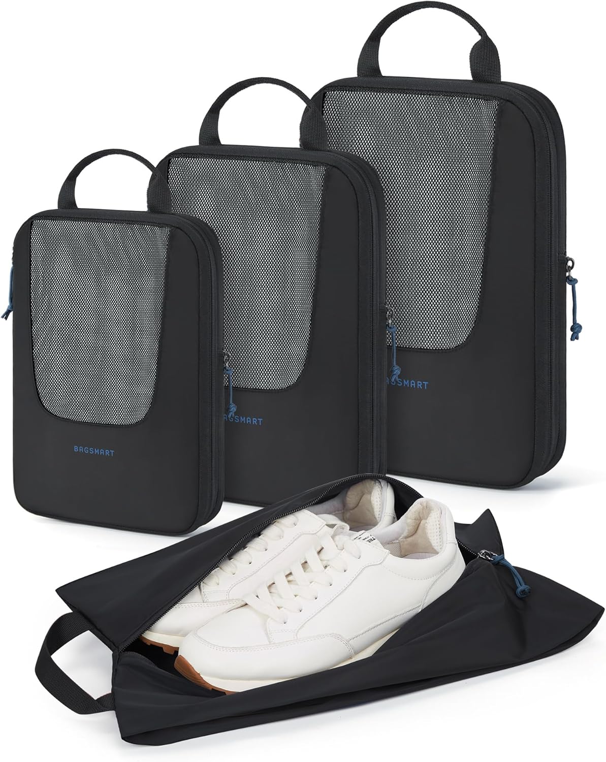 BAGSMART Compression Packing Cubes for Travel, 6 Set/5 Set/4 Set, Compression Suitcase Organizer Bags Set for Suitcases Travel Essentials, Lightweight Packing Organizers