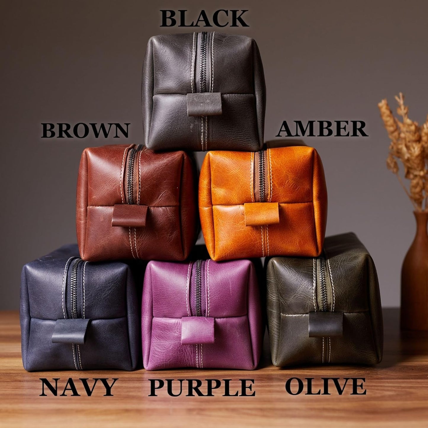 Handcrafted Personalized Genuine Leather Toiletry Bag for Men, Custom Dopp Kit Gift with Monogram, Ideal Gift for Groomsmen, Travel Pouch with Zipper Closure, Gift for Fathers Day Wedding or Travel