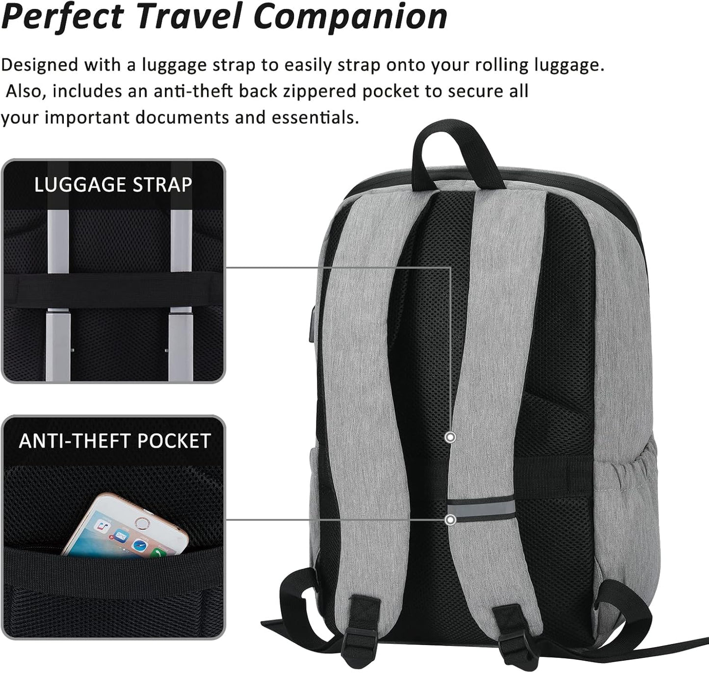 MAXTOP Deep Storage Laptop Backpack with USB Charging Port[Water Resistant] College Computer