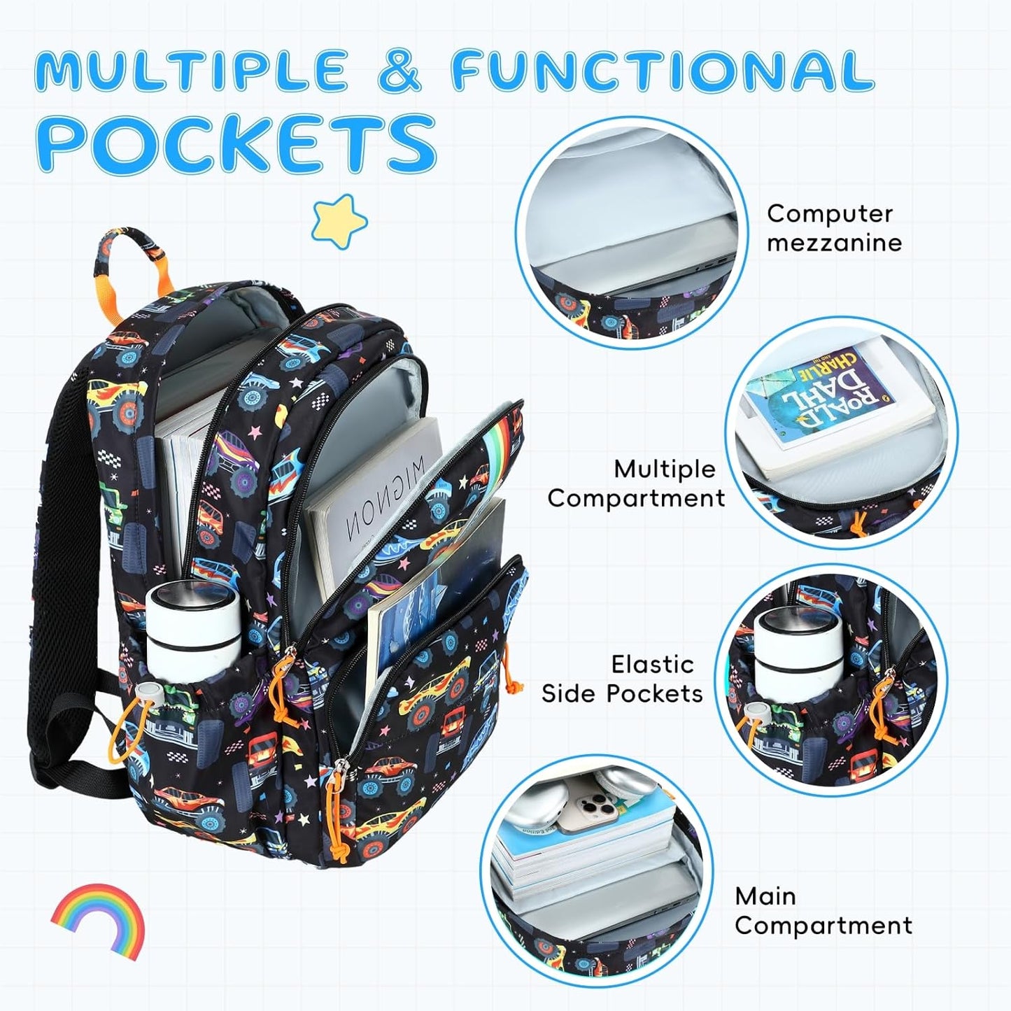 CAMTOP Preschool Backpack for Kids Boys Girls Toddler Backpack Kindergarten School Bookbags for Age 3-8
