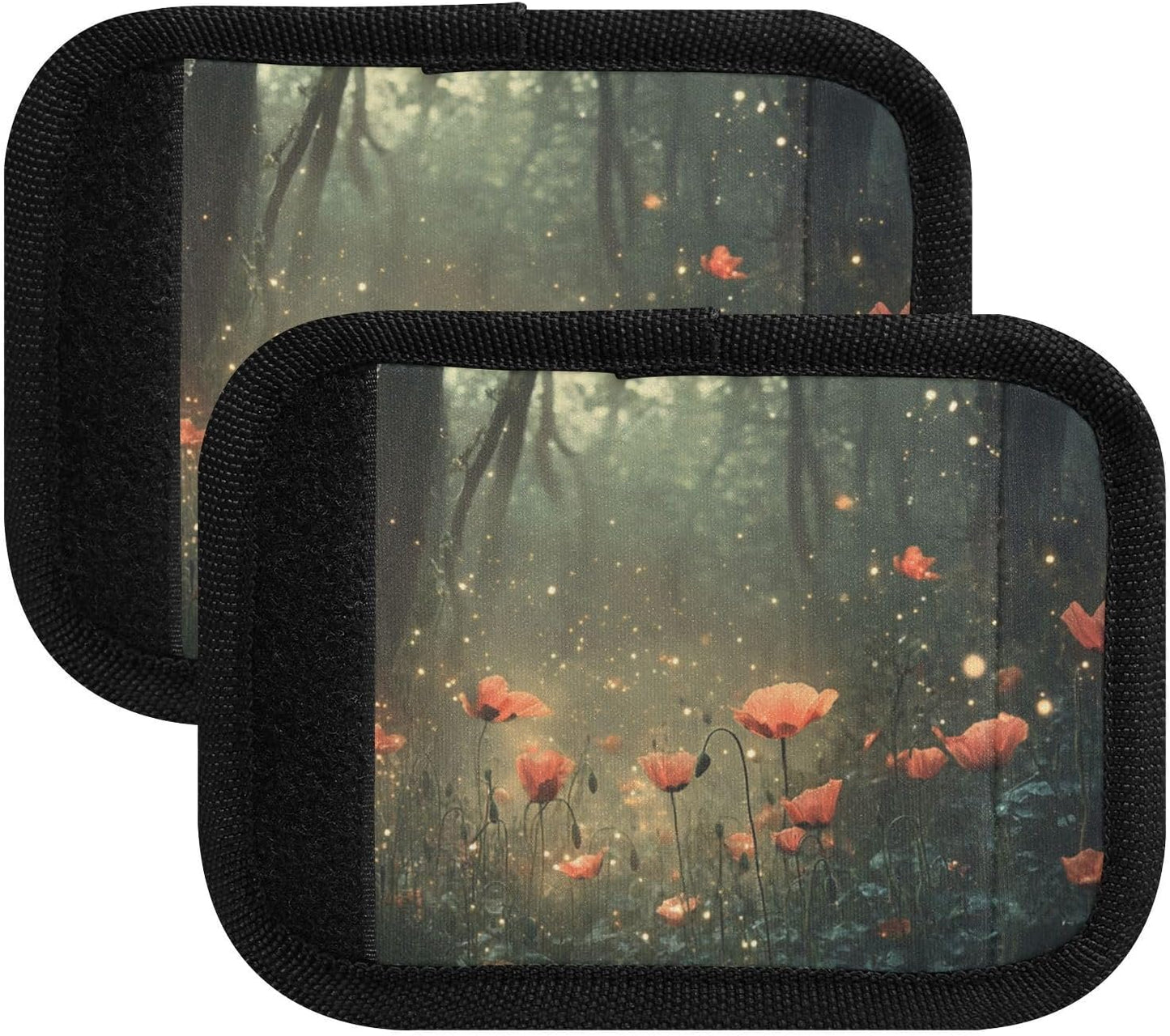 Nature Poppies 2 Pack Luggage Handle Wraps Covers for Suitcase Identifiers Bag Tags Travel Accessories