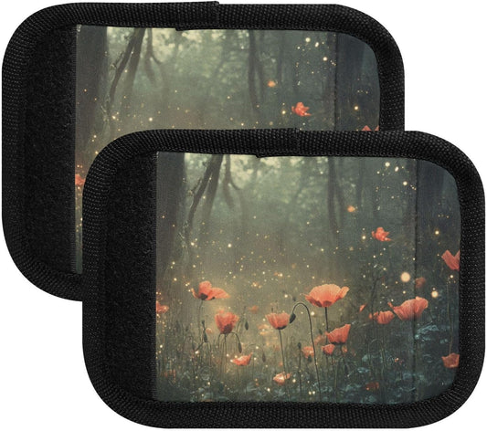 Nature Poppies 4 Pack Luggage Handle Wraps Covers for Suitcase Identifiers Bag Tags Travel Accessories