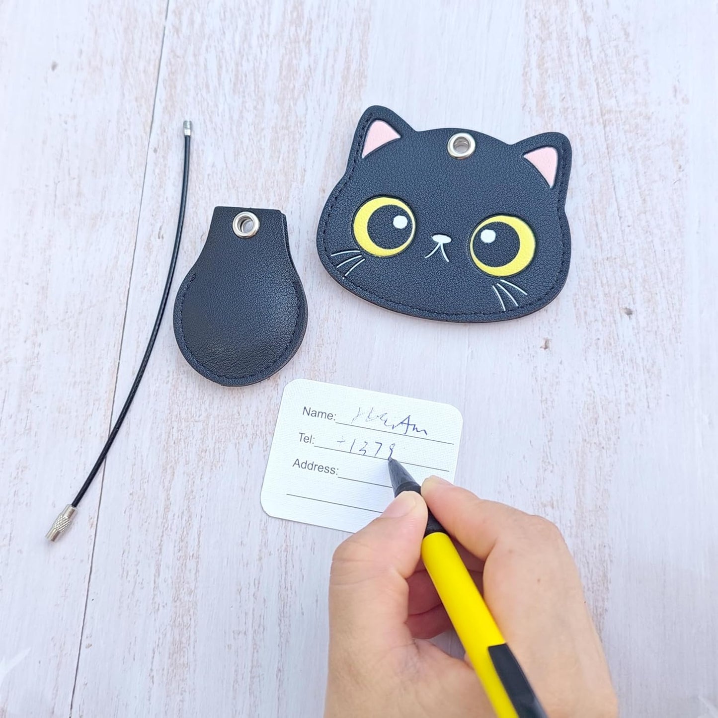 Luggage Tags for Suitcases, Faux Leather Cute & Funny Travel Suitcases Tag with ID Label,Stainless Steel Loop