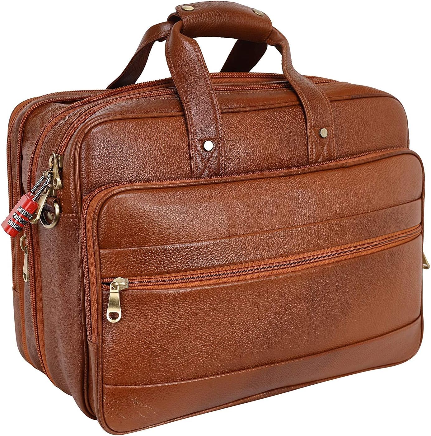 Full Grain Leather 16 Inch briefcases Laptop Messenger Bags for Men and Women Expandable Business Bag Leather Satchel Bags