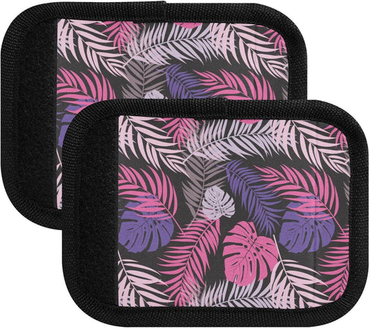 Palm Tree Leaves 4 Pack Luggage Handle Wraps Covers for Suitcase Identifiers Bag Tags Travel Accessories