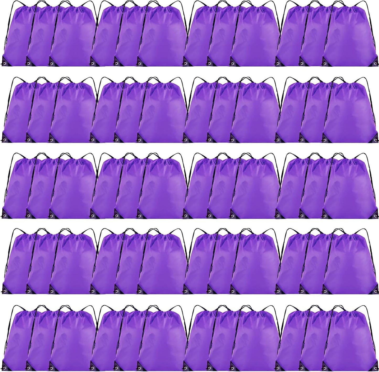 60 Pieces Drawstring Backpack Bulk Cinch Sackpack Ployster Drawstring Bags for Gym Party Trip(Purple)