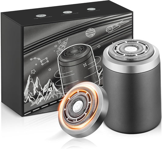 Premium Titanium Mini Shaver for Men - IPX7 Waterproof Electric Razor with Floating Foil System, USB-C Fast Charge, 90-Day Battery - Compact Travel Shaver for Sensitive Skin & Precision Grooming